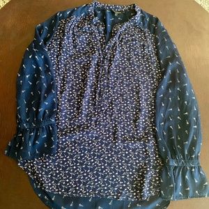 Blue Lucky Brand small flower blouse | Small